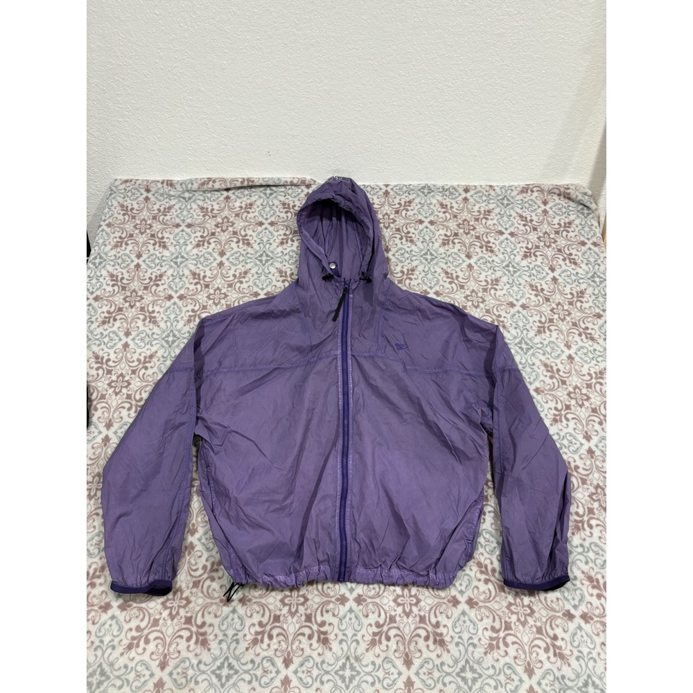Nike Tech Pack Purple Windbreaker Hooded Jacket Womens Medium Packable Full Zip